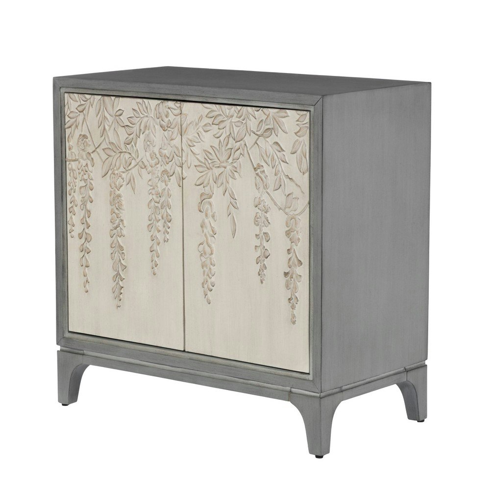 Olivia & May Wooden Floral Relief 2-Door Cabinet: $899.99 Olivia & May Wooden Floral Relief 2-Door Cabinet: $899.99