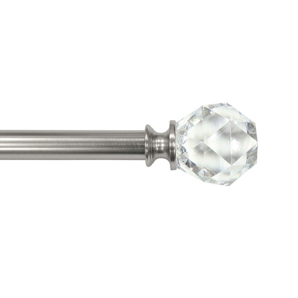 Lumi Home Furnishings 36-66-Inch Decorative Drapery Curtain Rod with Faceted Crystal Finials: $42.88