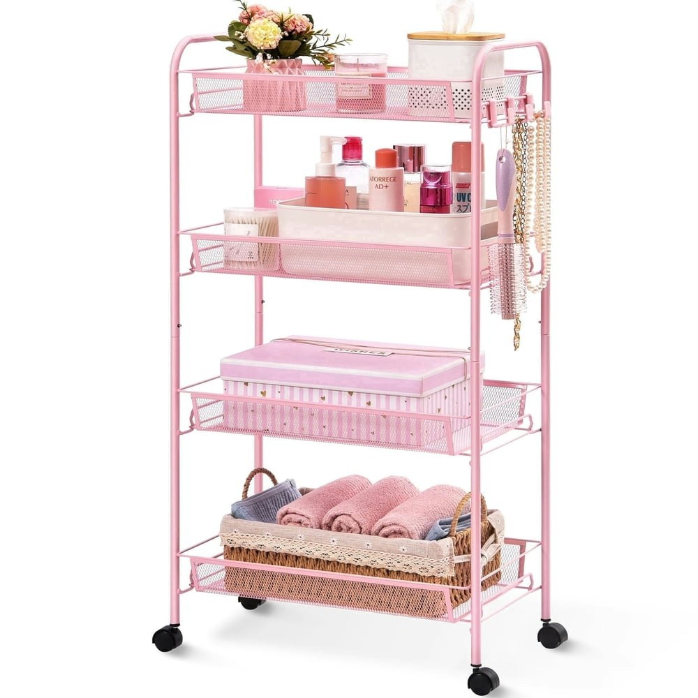 Kingrack 4-Tier Metal Rolling Utility Cart: $26.09 Kingrack 4-Tier Metal Rolling Utility Cart: $26.09