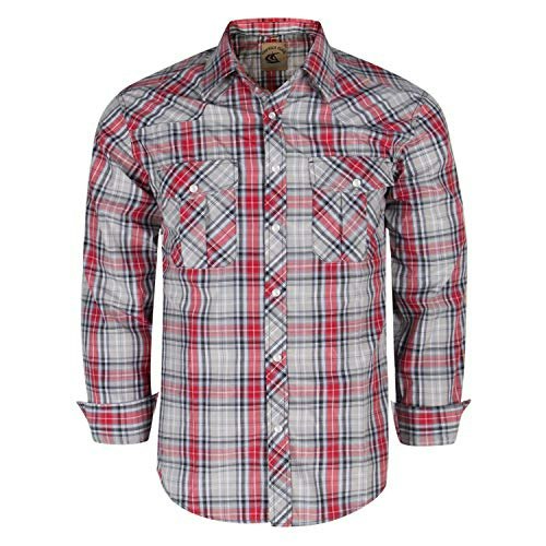 Coevals Club Men's Long Sleeve Western Plaid Pearl Snap Shirt: $26.34