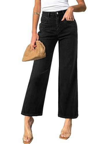 Sidefeel Women's High-Waisted Wide-Leg Stretchy Denim Pants: $27.35 Sidefeel Women's High-Waisted Wide-Leg Stretchy Denim Pants: $27.35