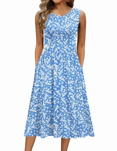 Zeagoo Women's Floral Sleeveless Midi Dress: $16.99 Zeagoo Women's Floral Sleeveless Midi Dress: $16.99
