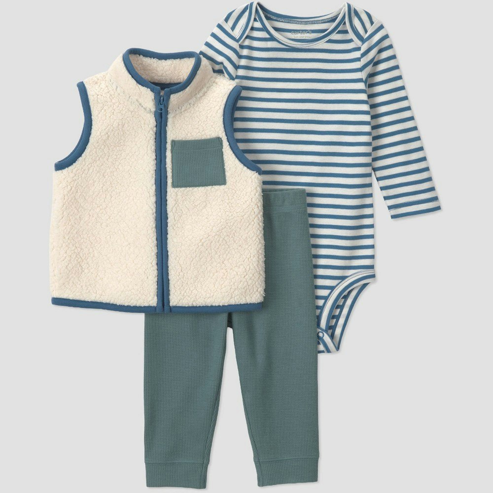 Carter's 3-Piece Striped Bodysuit, Pants, and Vest Set: $19 Carter's 3-Piece Striped Bodysuit, Pants, and Vest Set: $19