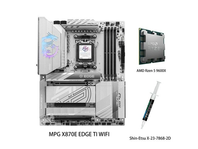 MSI MPG X870E Edge Ti WiFi Motherboard and AMD Ryzen 5 9600X CPU Combo: $899.99
