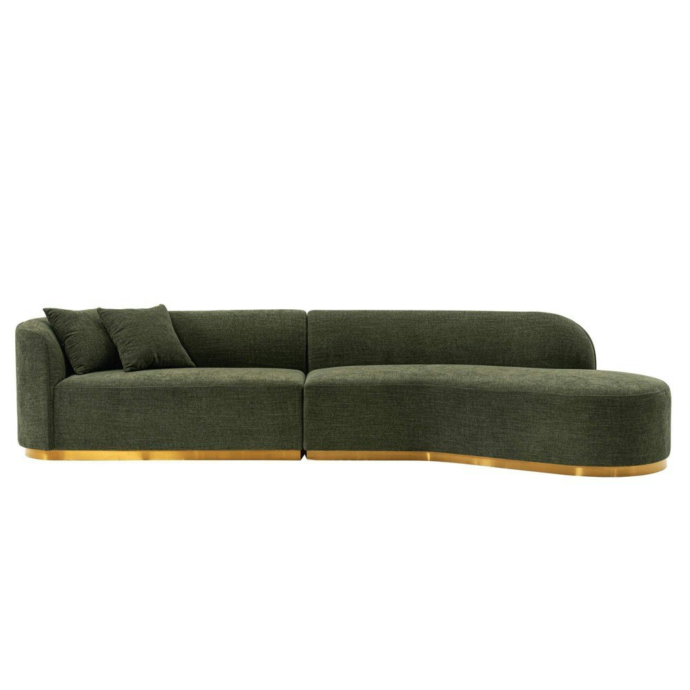 Manhattan Comfort Daria 132-inch Linen Upholstered Sectional Sofa: $1,765.99
