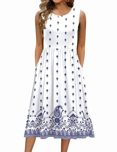Zeagoo Women's Boho Midi Tank Dress: $16.99 Zeagoo Women's Boho Midi Tank Dress: $16.99