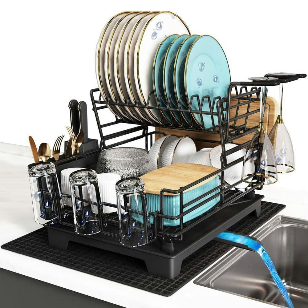 2-Tier Stainless Steel Dish Rack with Drainboard: $101.81 2-Tier Stainless Steel Dish Rack with Drainboard: $101.81