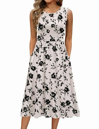 Zeagoo Women's Sleeveless A-Line Midi Sundress: $14.97 Zeagoo Women's Sleeveless A-Line Midi Sundress: $14.97