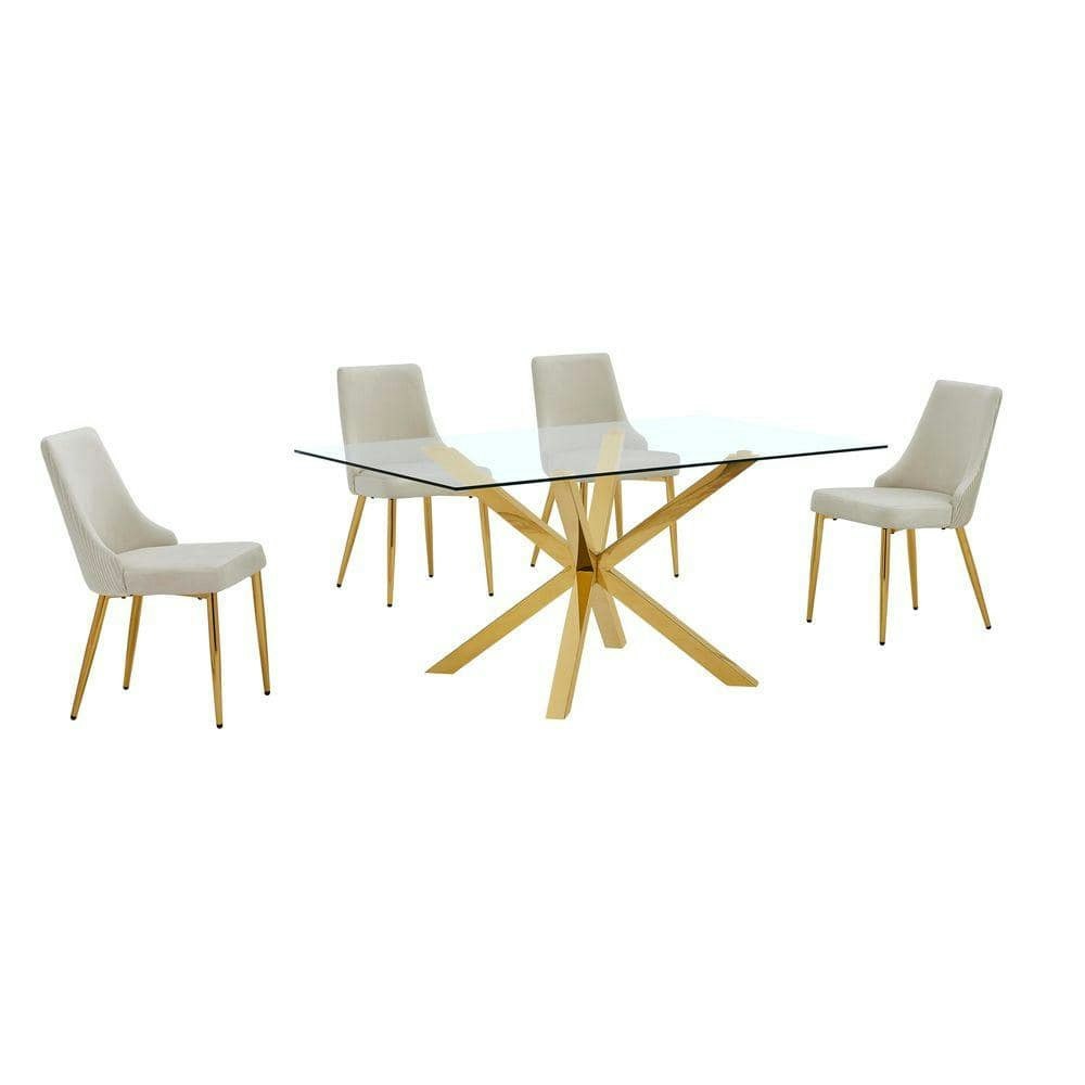 Tom 5-Piece Glass Top Dining Set: $1,341.79 Tom 5-Piece Glass Top Dining Set: $1,341.79