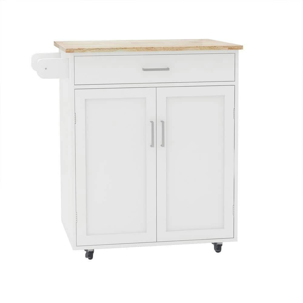 32.68-Inch Kitchen Cart with Rubberwood Countertop: $154.67