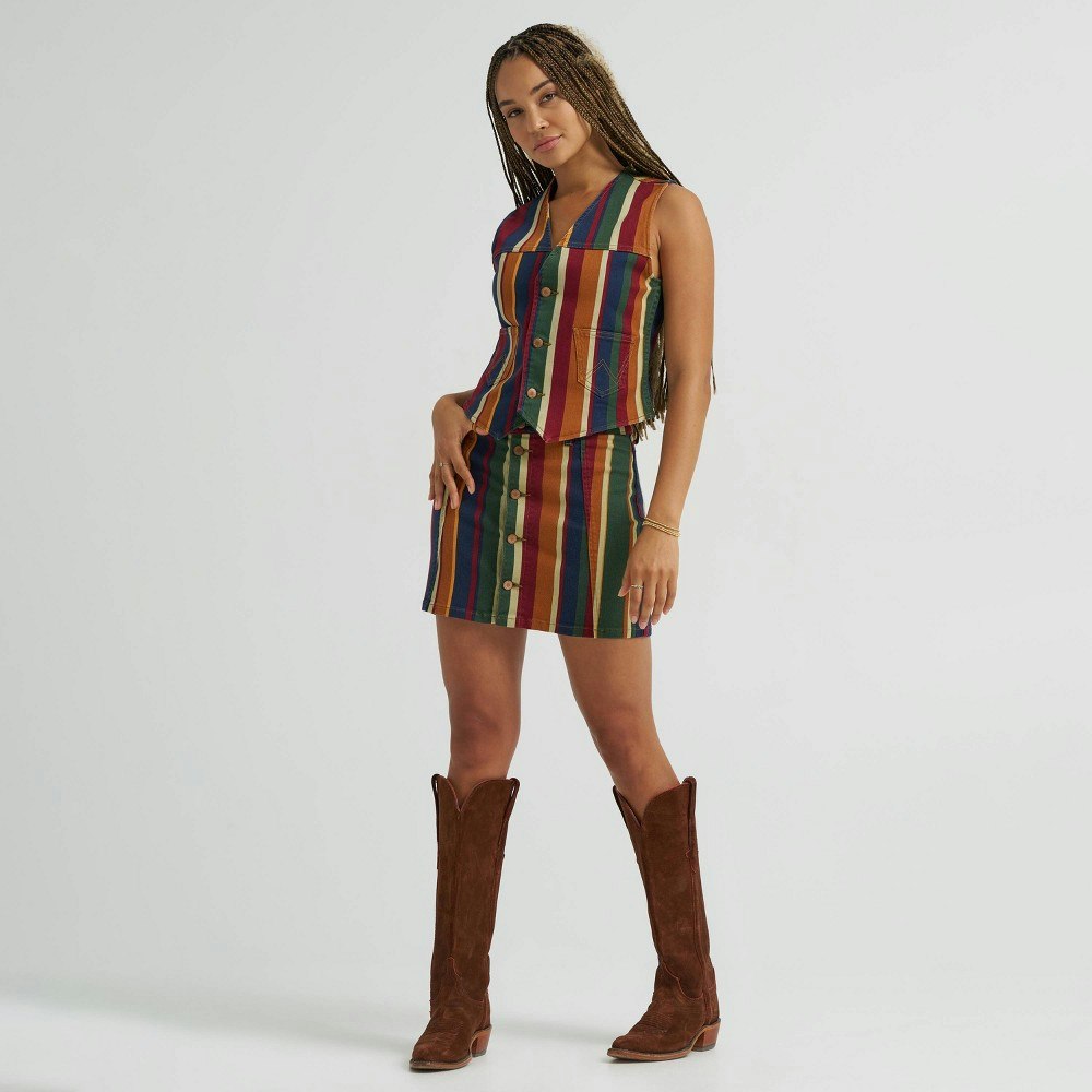 Wrangler Women's Striped Button-Down Mini Skirt: $40 Wrangler Women's Striped Button-Down Mini Skirt: $40