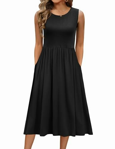 Zeagoo Women's Sleeveless Midi Tank Dress: $19.98 Zeagoo Women's Sleeveless Midi Tank Dress: $19.98