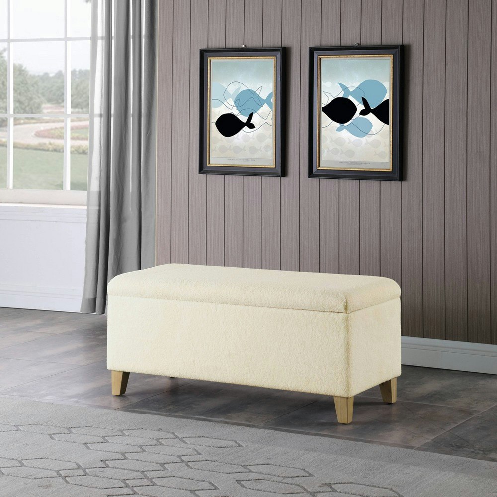 HomePop Faux Shearling Hinged Ottoman Storage Bench: $73.19 HomePop Faux Shearling Hinged Ottoman Storage Bench: $73.19