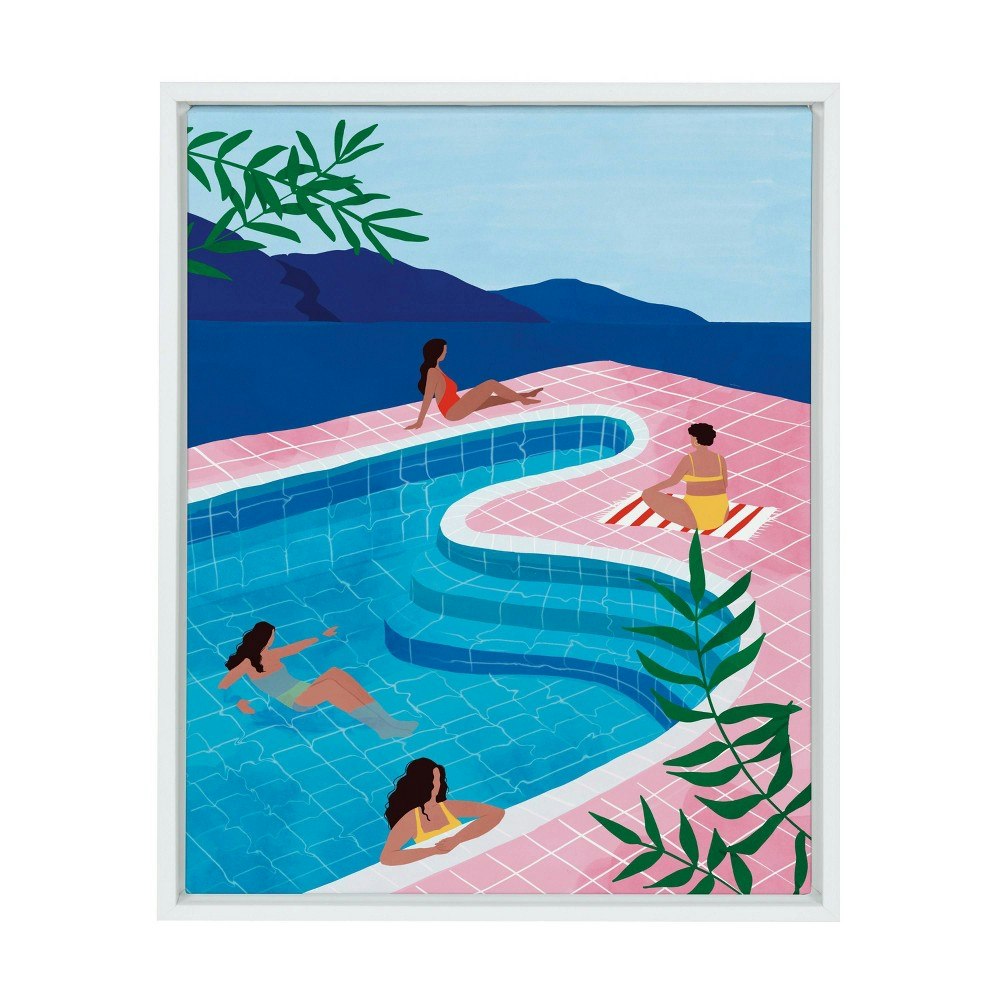 18" x 24" Sylvie Pool Ladies Framed Wall Canvas: $54.99 18" x 24" Sylvie Pool Ladies Framed Wall Canvas: $54.99