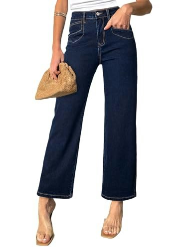 Sidefeel Women's High Waisted Wide Leg Ankle Jeans: $26.63 Sidefeel Women's High Waisted Wide Leg Ankle Jeans: $26.63