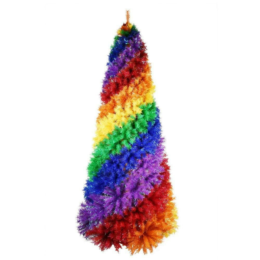 6-Foot Rainbow Spiral Artificial Christmas Tree: $162