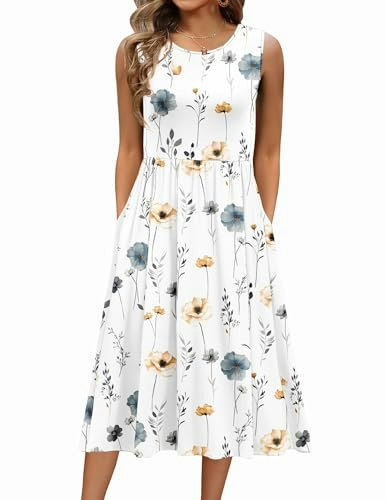 Zeagoo Women's Crewneck A-line Midi Dress: $19.98 Zeagoo Women's Crewneck A-line Midi Dress: $19.98