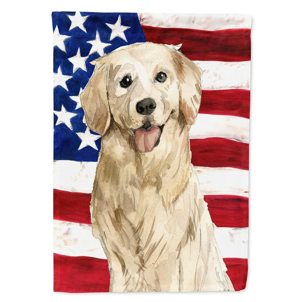USA Patriotic Golden Retriever Garden Flag: $14.16