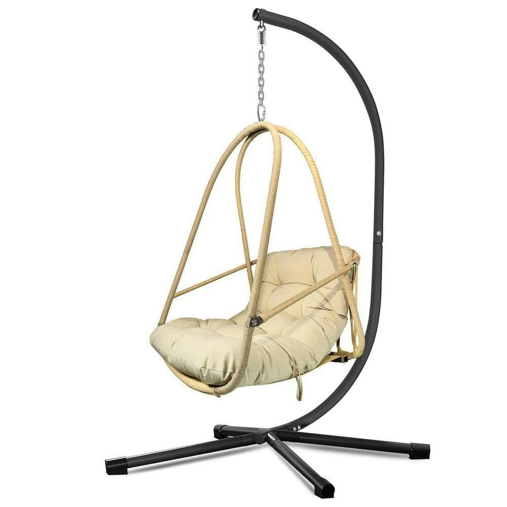 Wicker Patio Egg Swing Chair with Stand: $228.81