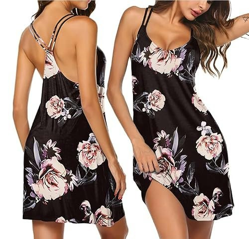 Ekouaer V-Neck Sleeveless Nightgown: $9.48
