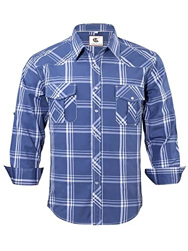 Coevals Club Men's Western Long Sleeve Pearl Snap Plaid Shirt: $25.49 Coevals Club Men's Western Long Sleeve Pearl Snap Plaid Shirt: $25.49