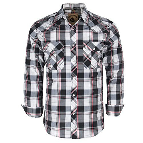 Coevals Club Men's Long Sleeve Western Plaid Pearl Snap Shirt: $26.34