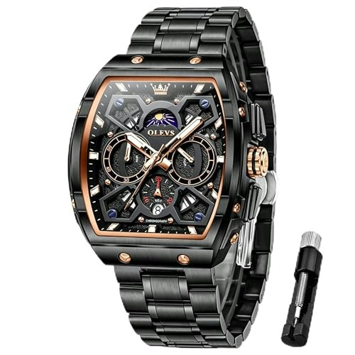 Olevs Men's Square Analog Chronograph Stainless Steel Watch: $43.02 Olevs Men's Square Analog Chronograph Stainless Steel Watch: $43.02