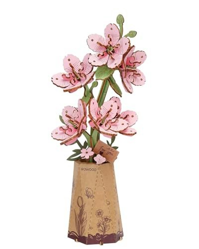Rowood 3D Wooden Cherry Blossom Bonsai Tree Puzzle Kit: $13.59