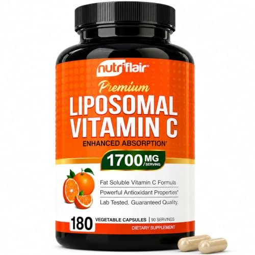 NutriFlair 1,700mg Liposomal Vitamin C 180-Capsule Bottle: $17.84