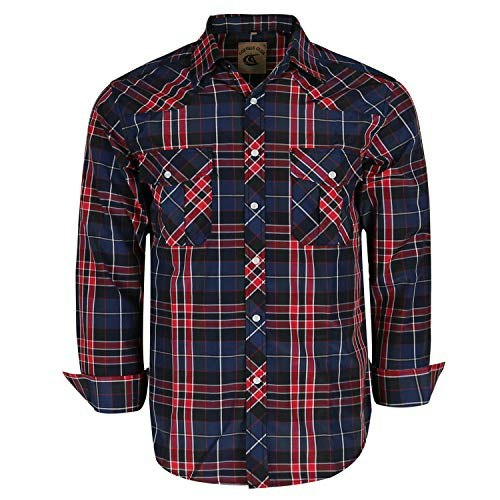 Coevals Club Men's Long Sleeve Western Plaid Pearl Snap Shirt: $24.64