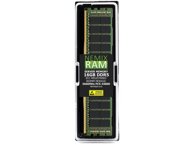 Nemix 16GB DDR5 5600MHz ECC Registered RDIMM Server Memory: $662.99