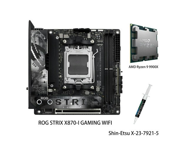 ASUS ROG STRIX X870-I Gaming WiFi Motherboard and AMD Ryzen 9 9900X CPU Combo: $1,449.99 ASUS ROG STRIX X870-I Gaming WiFi Motherboard and AMD Ryzen 9 9900X CPU Combo: $1,449.99