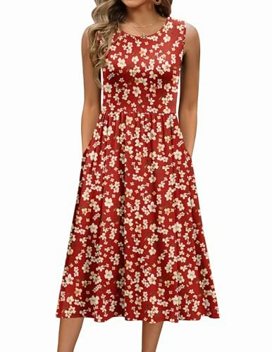Zeagoo Floral A-Line Sleeveless Summer Sundress: $16.99