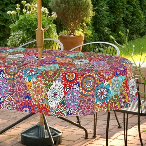 Virtumob 60" x 84" Oval Outdoor Tablecloth: $16.98