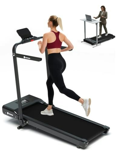 DeerRun Foldable Under Desk Walking Pad Treadmill: $179.98