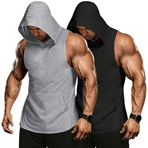 Coofandy Men's Workout Hooded Tank Top 2-Pack: $19.98 Coofandy Men's Workout Hooded Tank Top 2-Pack: $19.98