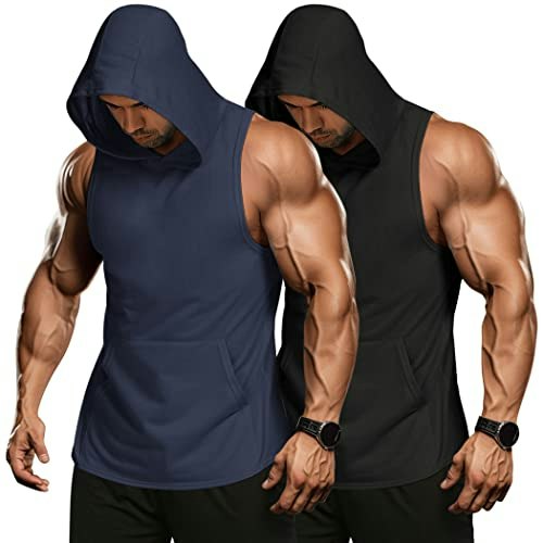Coofandy Men's Workout Hooded Tank Top 2-Pack: $23.98 Coofandy Men's Workout Hooded Tank Top 2-Pack: $23.98