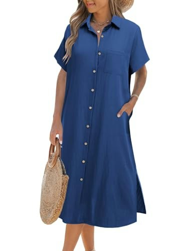 Zeagoo Women's Casual Button-Down Midi Dress: $28.97 Zeagoo Women's Casual Button-Down Midi Dress: $28.97