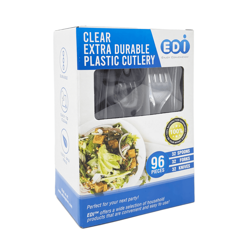 EDI Assorted Heavy-Duty Plastic Cutlery 96-Pack: $11.99