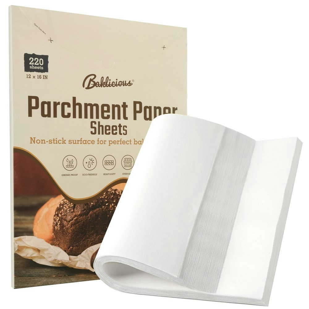 Baklicious 12"x16" Non-Stick Parchment Paper Sheets 220-Pack: $16.99 Baklicious 12"x16" Non-Stick Parchment Paper Sheets 220-Pack: $16.99