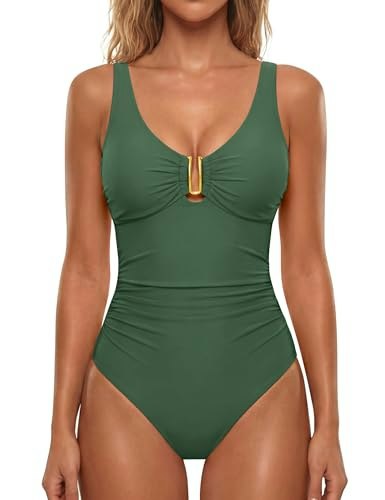BMJL Women's Ruched Tummy Control One-Piece Swimsuit: $27.98 BMJL Women's Ruched Tummy Control One-Piece Swimsuit: $27.98