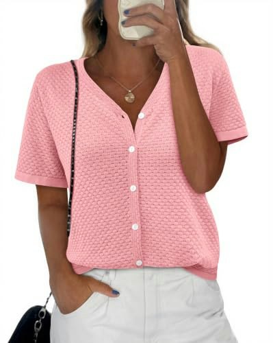 Nalanisa Women's Short Sleeve Crochet Knit Sweater: $27.97 Nalanisa Women's Short Sleeve Crochet Knit Sweater: $27.97