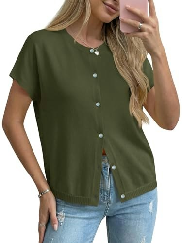 Saodimallsu Women's Short Sleeve Lightweight Cardigan: $20.39 Saodimallsu Women's Short Sleeve Lightweight Cardigan: $20.39