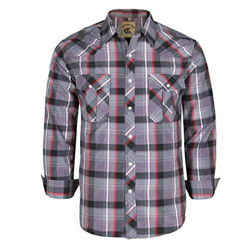 Coevals Club Men's Long Sleeve Pearl Snap Plaid Western Shirt: $25.49