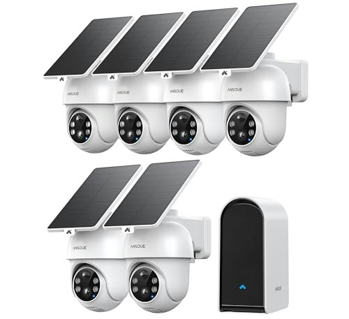 Ansque Wireless Solar-Powered Home Security Camera 6-Pack: $424.98