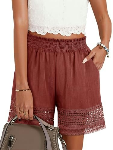 Women's Casual Ruffle Lace Trim Lounge Shorts: $18.99 Women's Casual Ruffle Lace Trim Lounge Shorts: $18.99