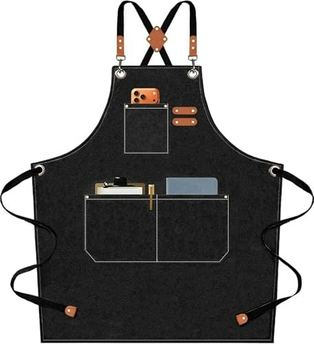 Afun Cotton Canvas Cross Back Chef Apron: $15.99 Afun Cotton Canvas Cross Back Chef Apron: $15.99