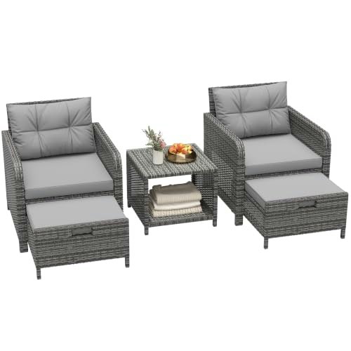 LHBcraft 5-Piece PE Wicker Patio Furniture Set: $242.98 LHBcraft 5-Piece PE Wicker Patio Furniture Set: $242.98