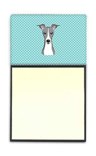 Caroline's Treasures Checkerboard Blue Italian Greyhound Sticky Note Dispenser: $11.73