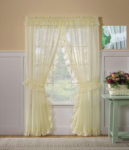 Emelia Priscilla Sheer Curtain 60" x 84" 5-Piece Set: $25.26